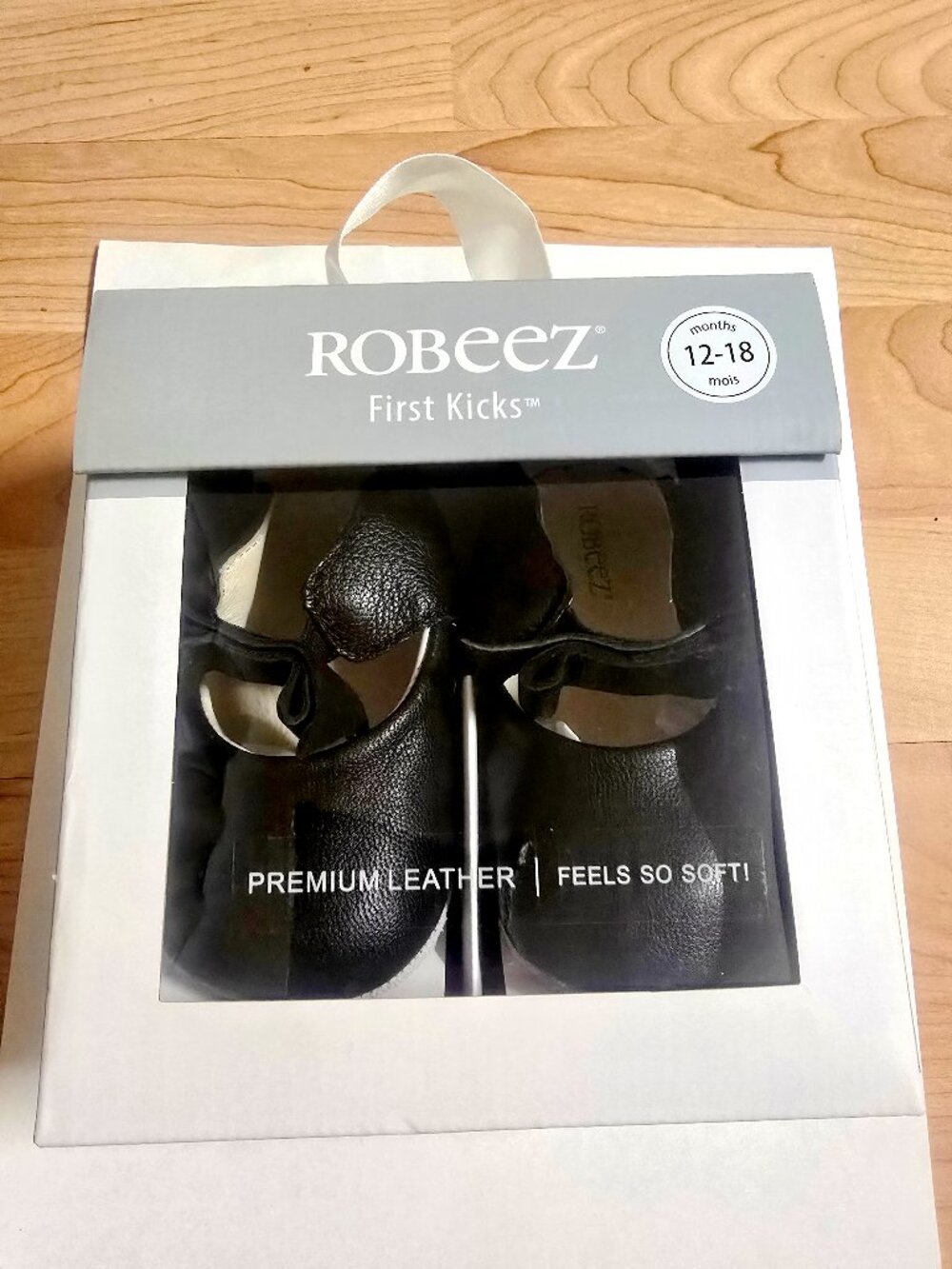 Robeez Black Mary Jane First Kicks Crib Shoes 12-18M